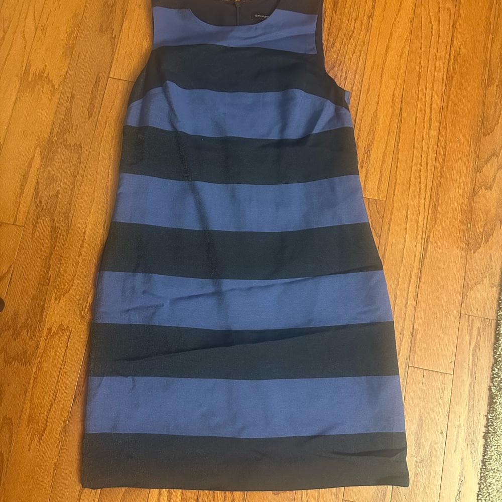 Banana Republic Blue and Black Sheath Dress, Size: 2
